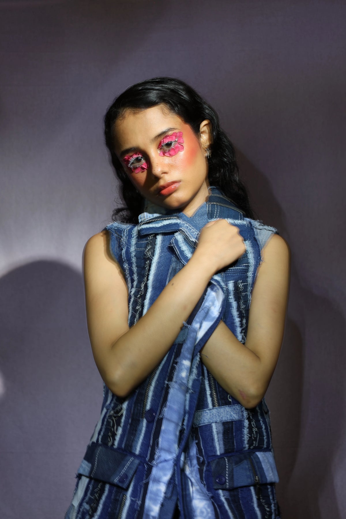 The Shredded Fragments Upcycled Denim Vest