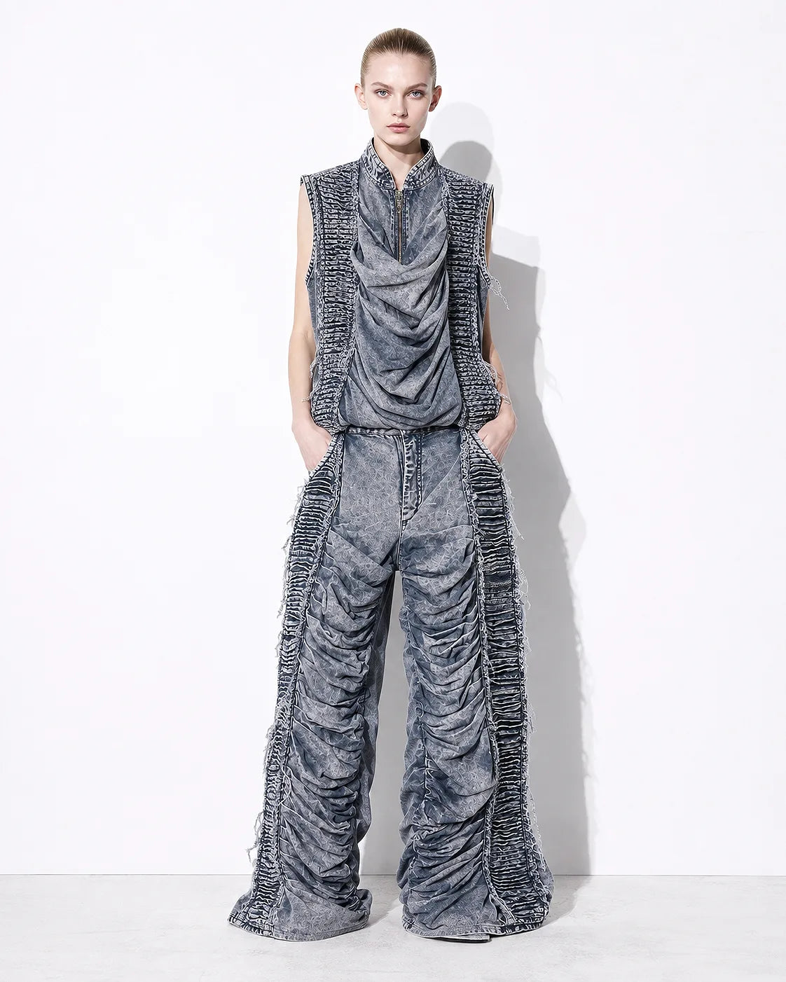 Held in the Fold Co-ord Set (Bluish-Grey)