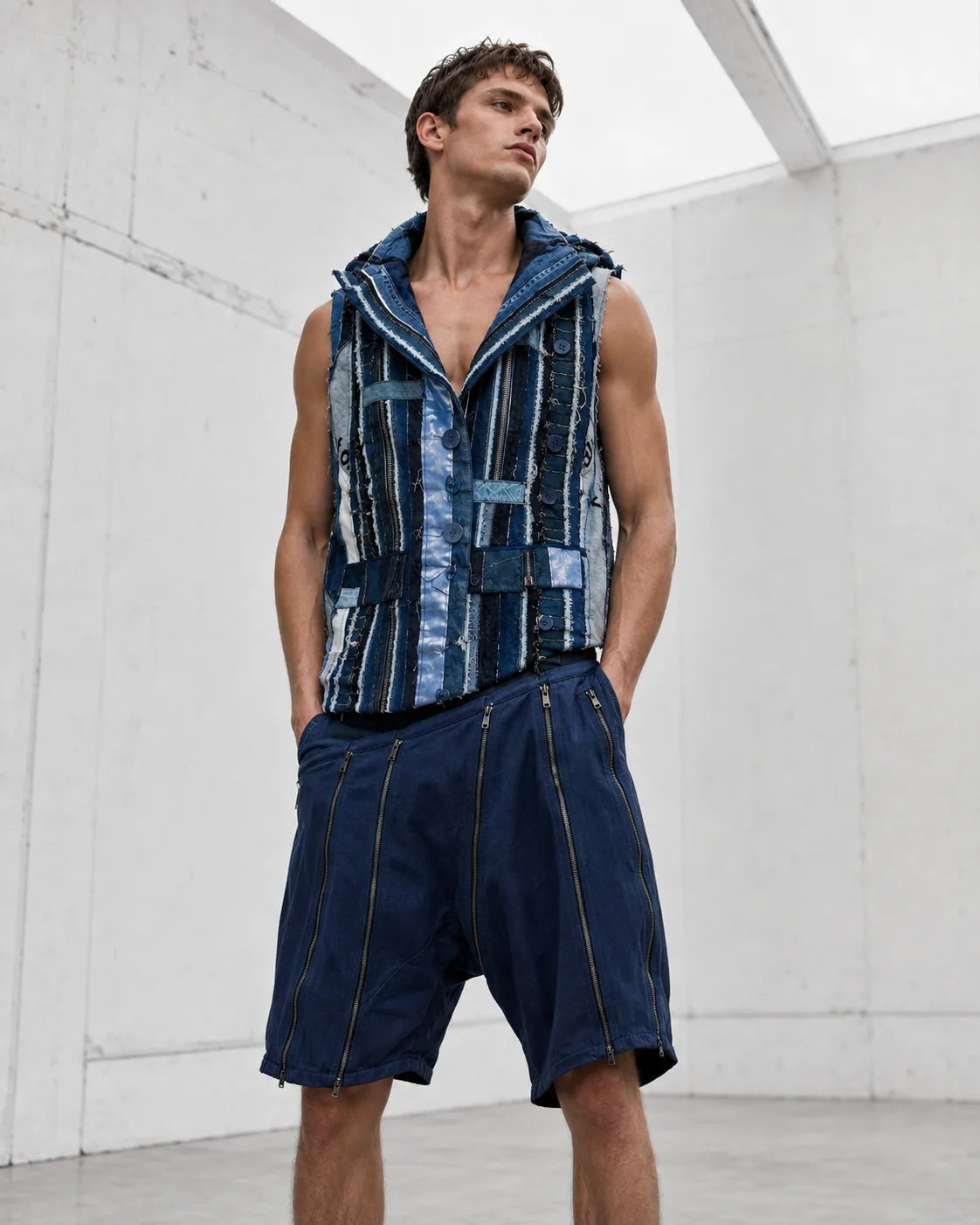 The Shredded Fragments Upcycled Denim Vest