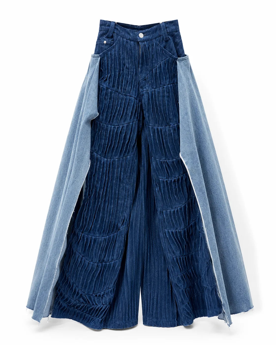 Tangled Paths Pleated Denim Trousers