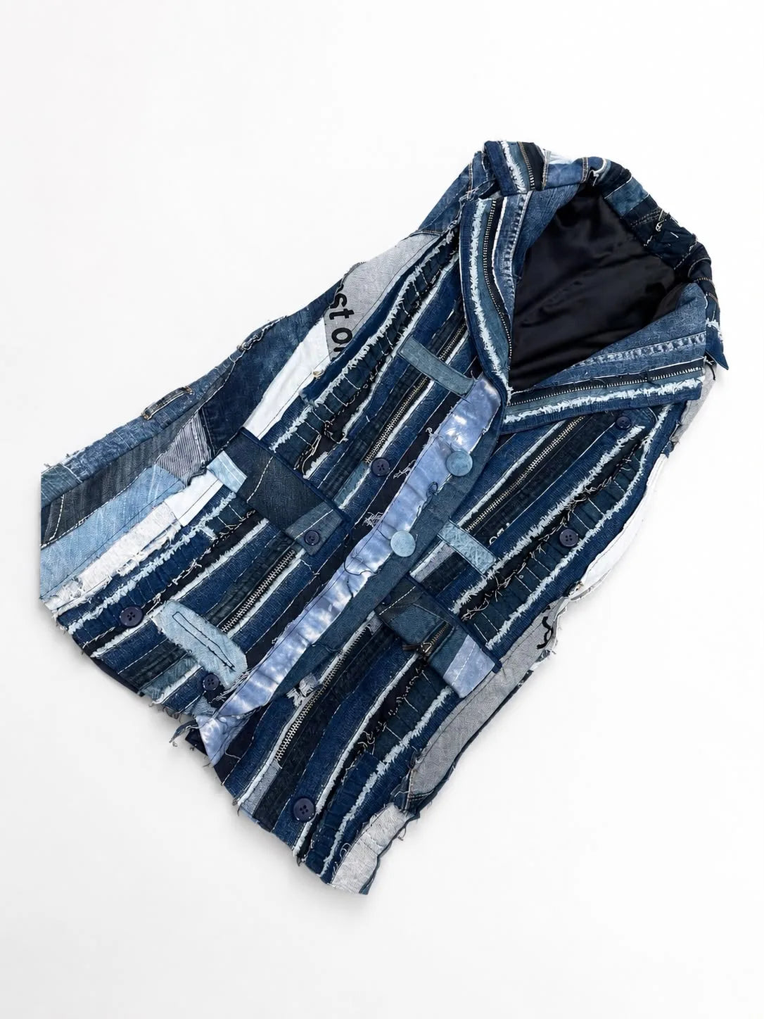 The Shredded Fragments Upcycled Denim Vest