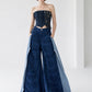 Tangled Paths Pleated Denim Trousers