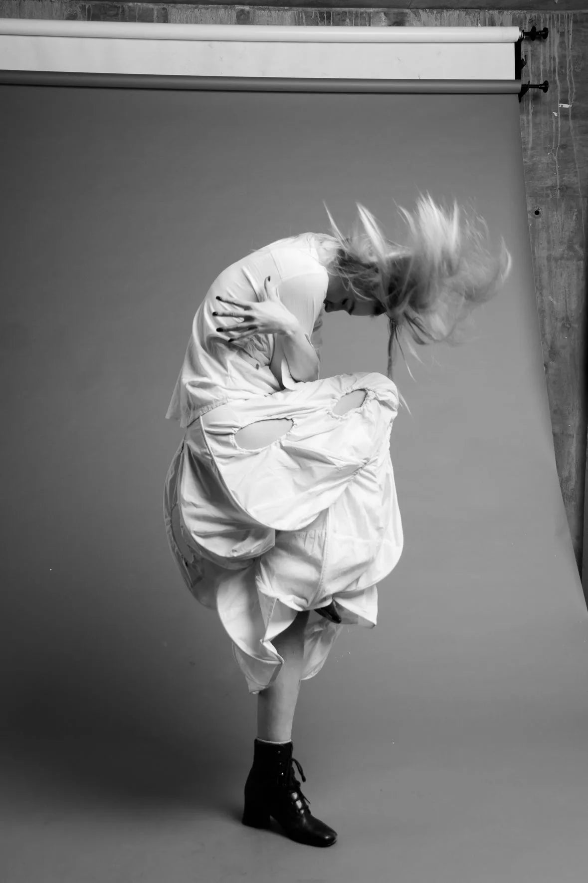 The Ivory Holed Shirt and Skirt Set