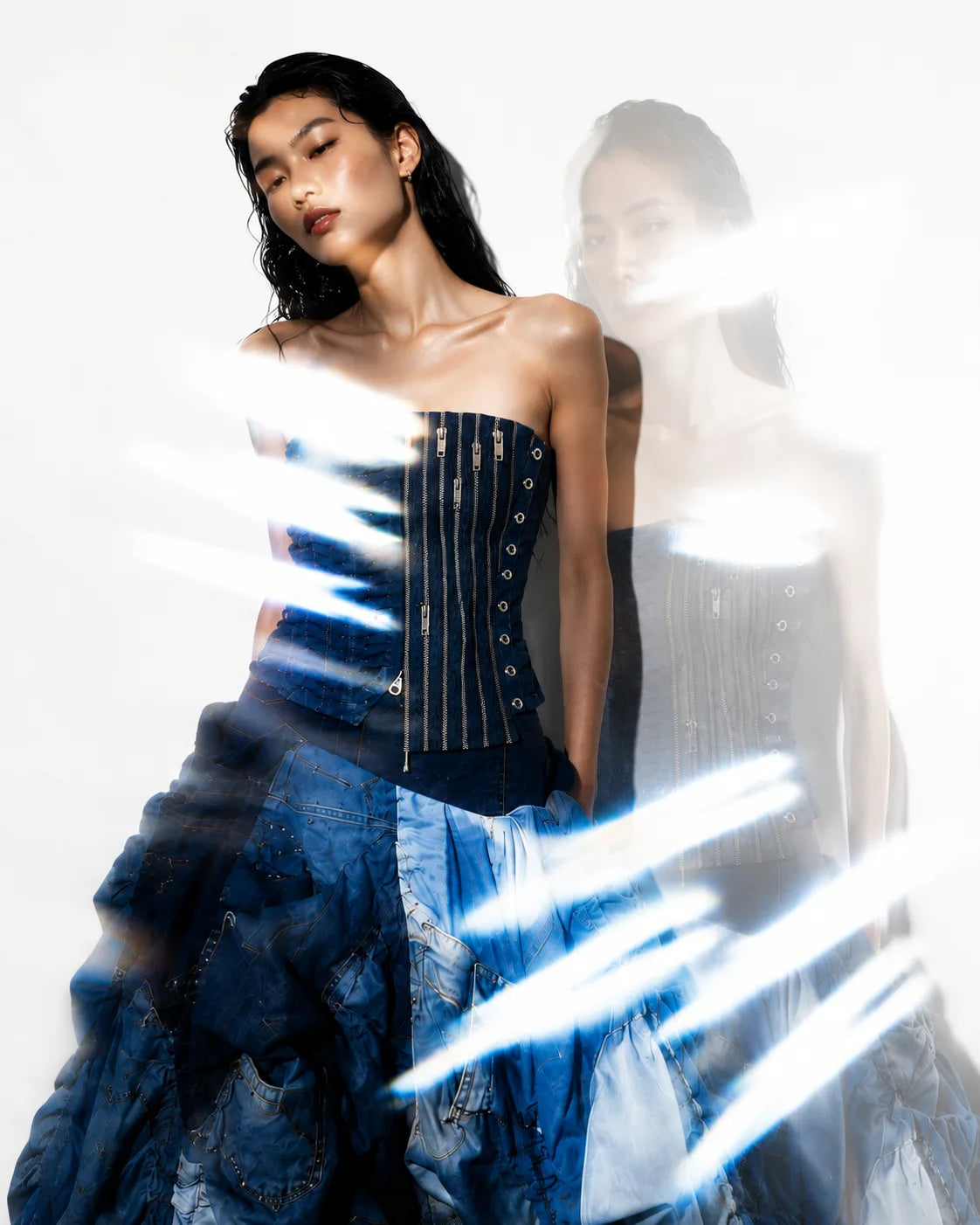 The Barricated Passage Denim Corset