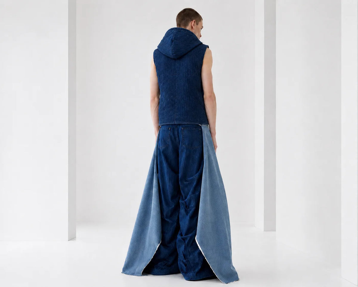Tangled Paths Pleated Denim Trousers