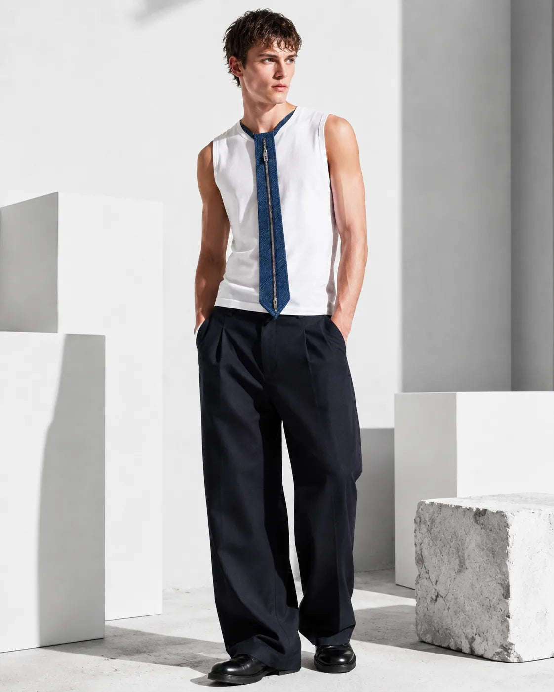 The Zipped Indigo Tie