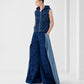 Tangled Paths Pleated Denim Trousers