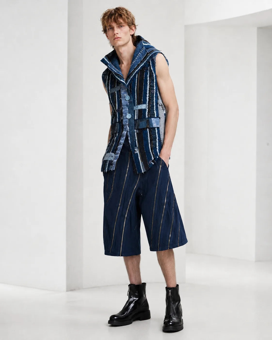 The Shredded Fragments Upcycled Denim Vest