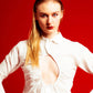 The Ivory Holed Shirt and Skirt Set