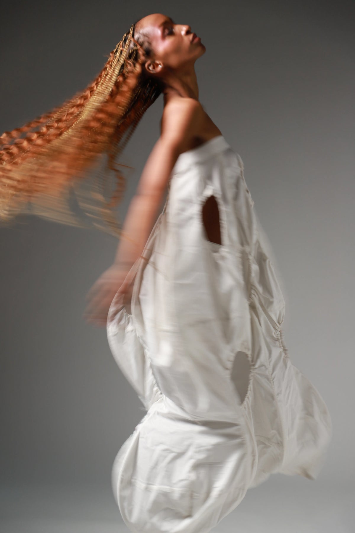 The Ivory Holed Shirt and Skirt Set