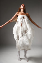 The Ivory Holed Shirt and Skirt Set