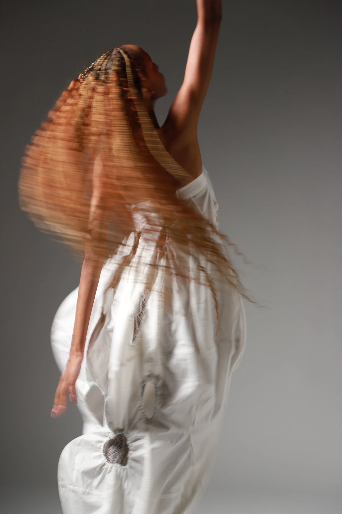 The Ivory Holed Shirt and Skirt Set