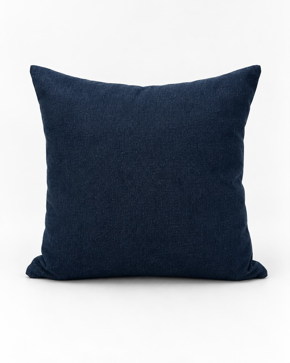 Mended in pink indigo hand patched recycled denim cushion cover