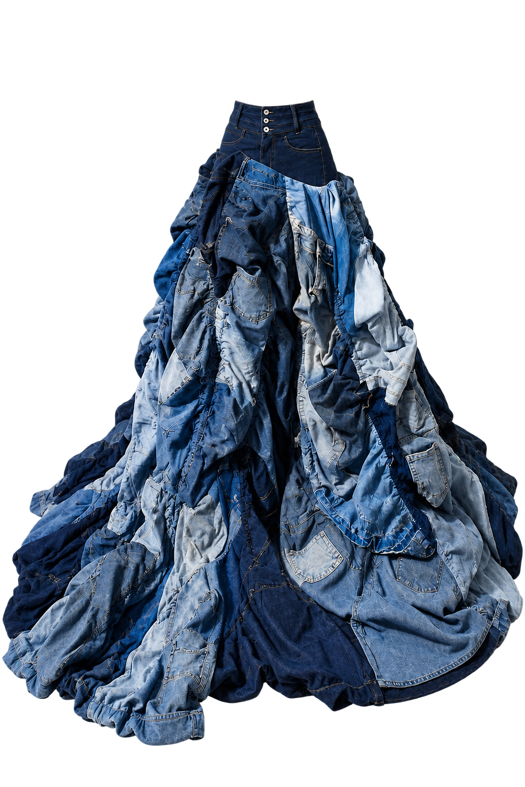 The Destiny Skirt made from 70 pairs of reclaimed jeans