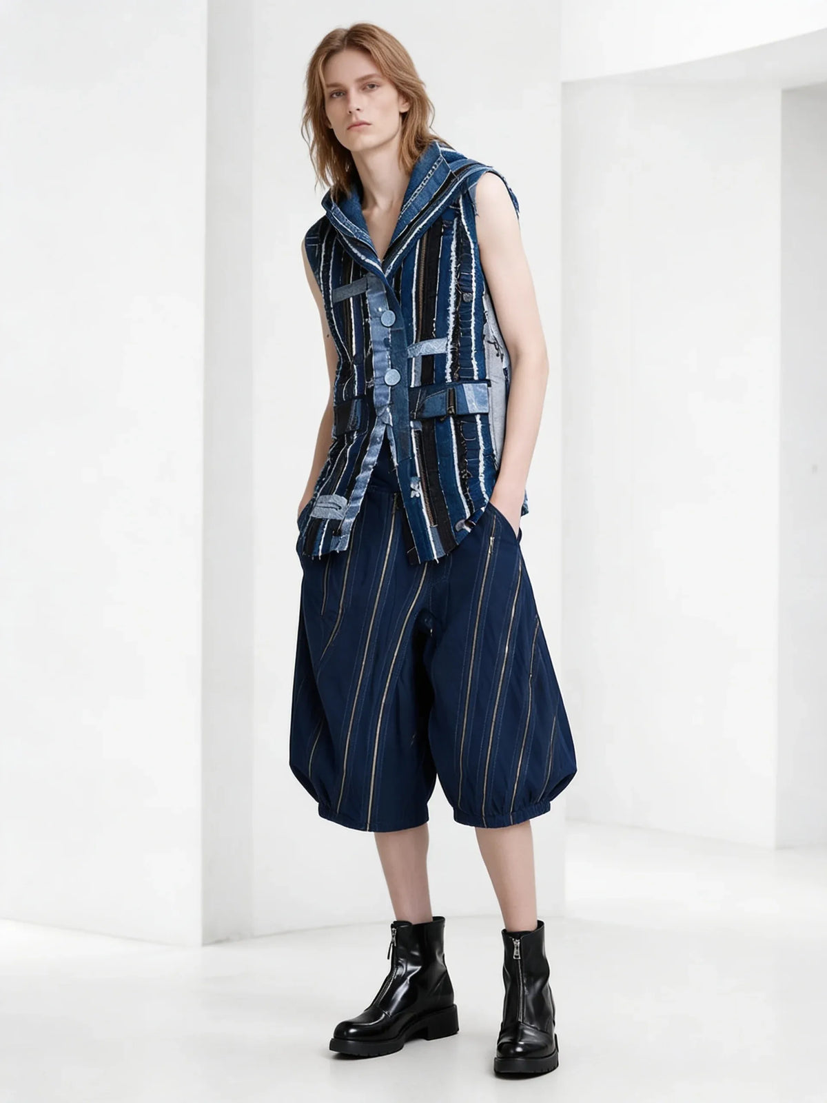 The Shredded Fragments Upcycled Denim Vest