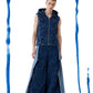 Tangled Paths Pleated Denim Trousers