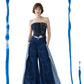Tangled Paths Pleated Denim Trousers