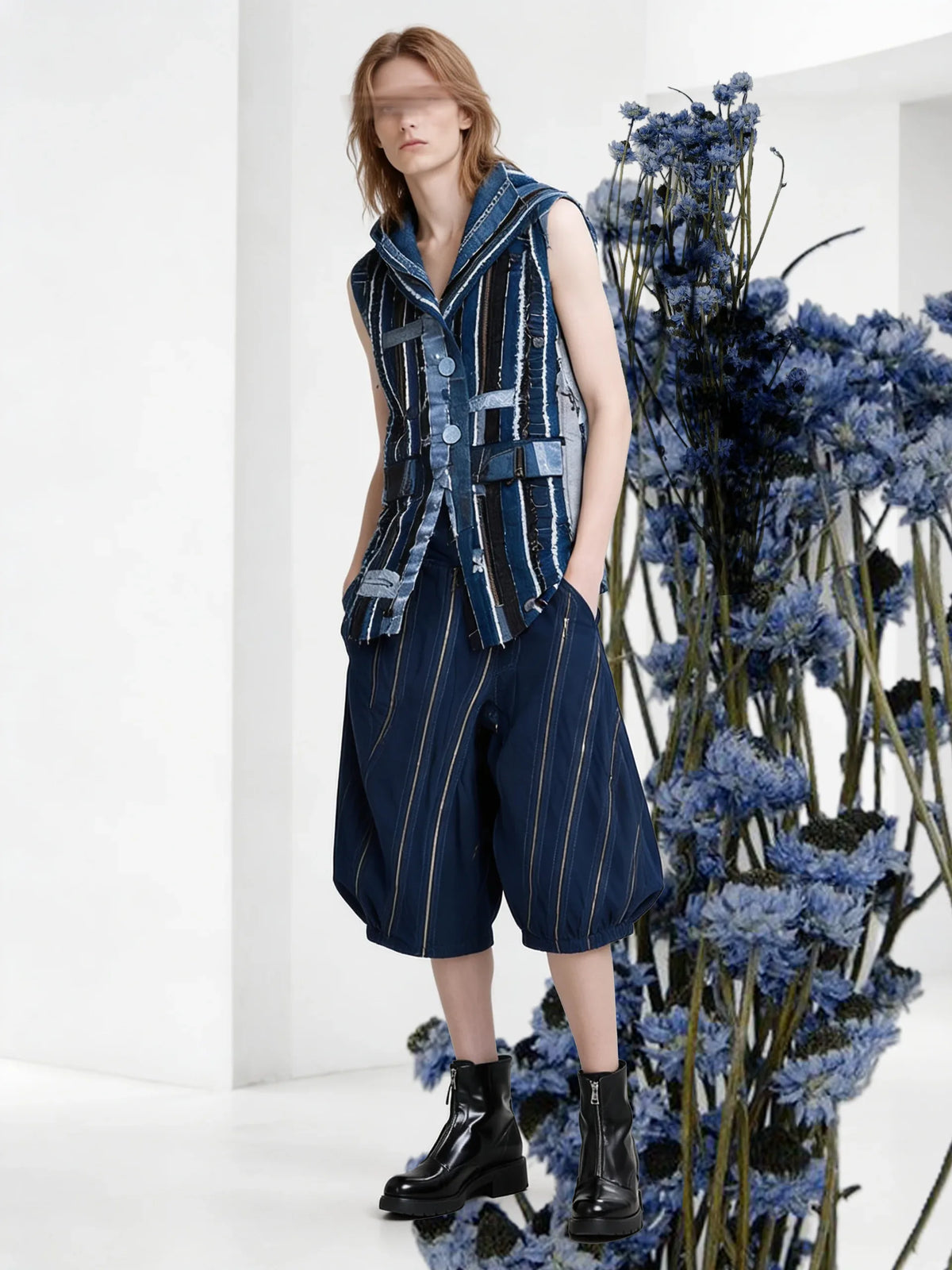 The Shredded Fragments Upcycled Denim Vest