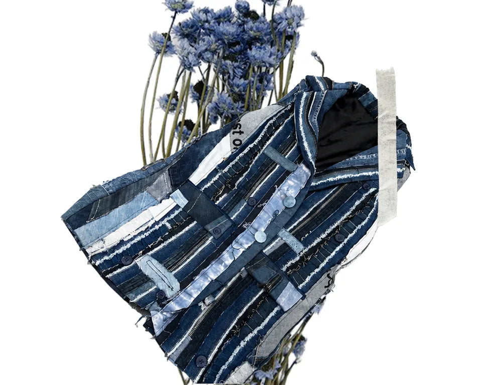 The Shredded Fragments Upcycled Denim Vest